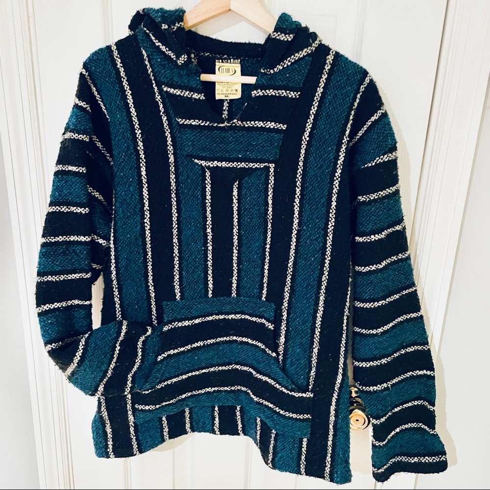 Vintage Frank’s Textile Mexican Baja Hoodie XL 100% Acrylic